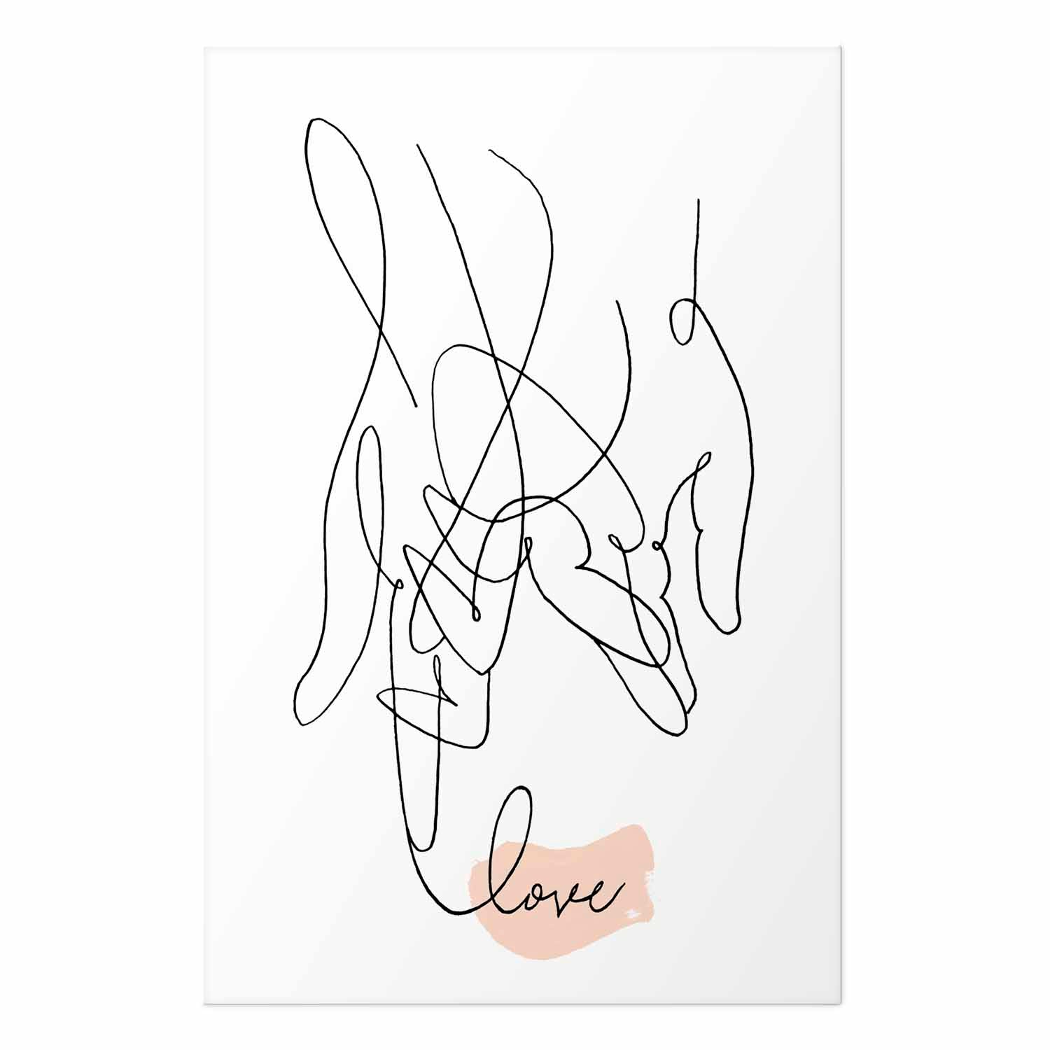 Romantic Couple Line Art Poster