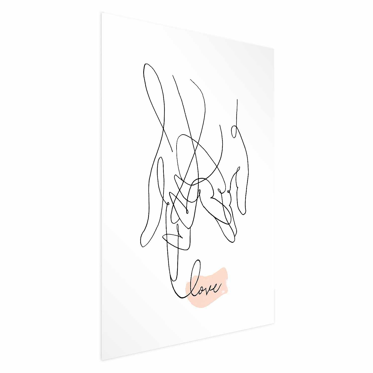 Romantic Couple Line Art Poster