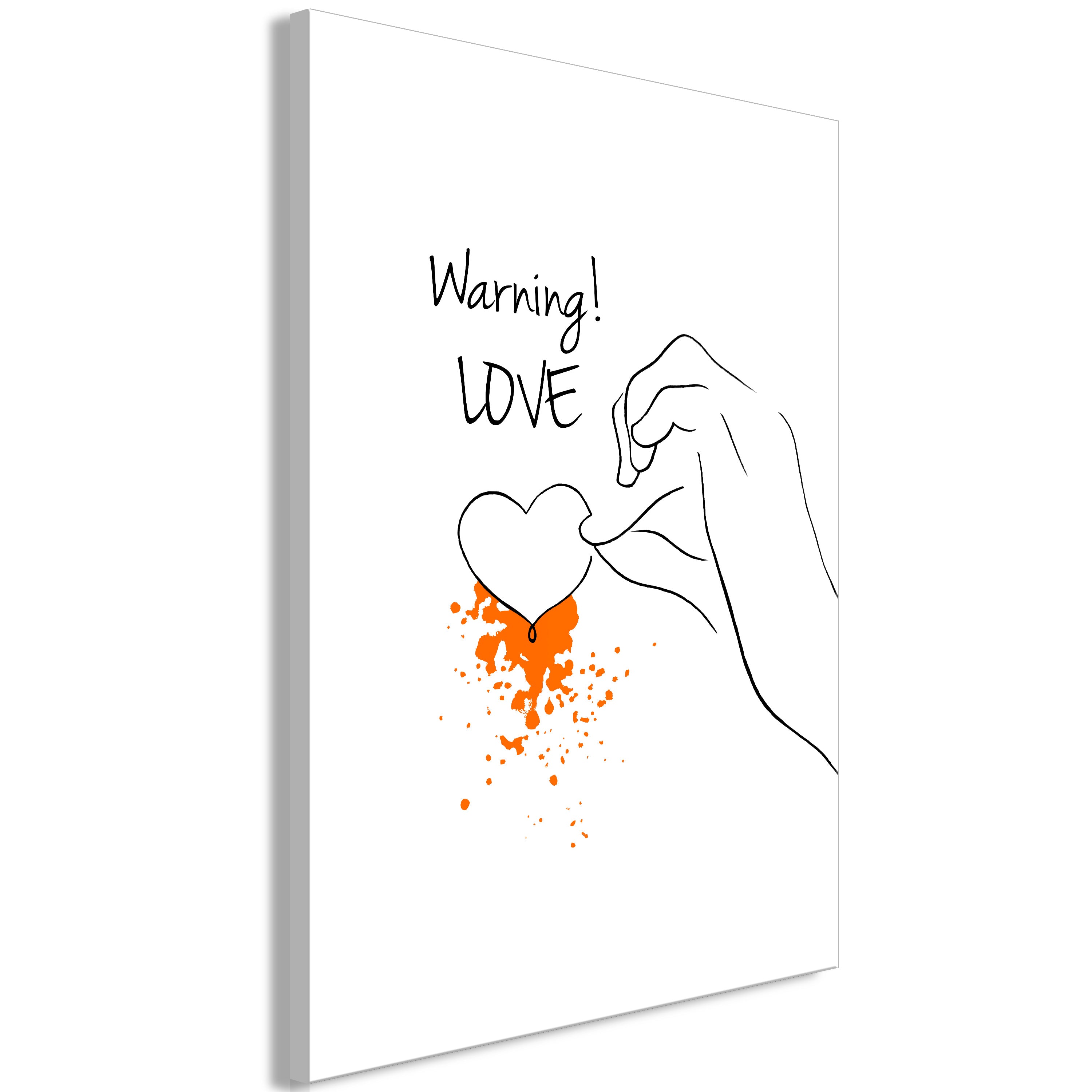 Canvas Print: Warning! Love Vertical 1 Part