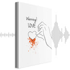 Warning Love Text Heart Canvas Print
