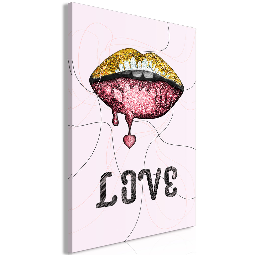 Canvas Print Liquid Lips Vertical