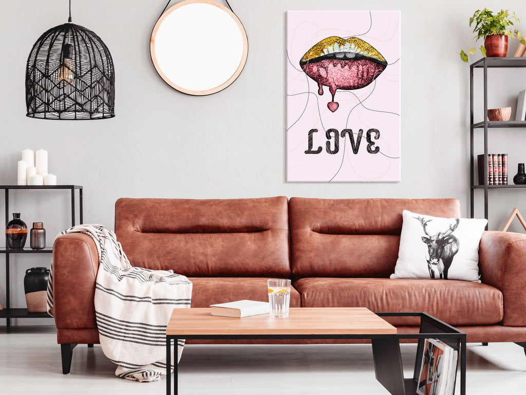 Canvas Print Liquid Lips Vertical