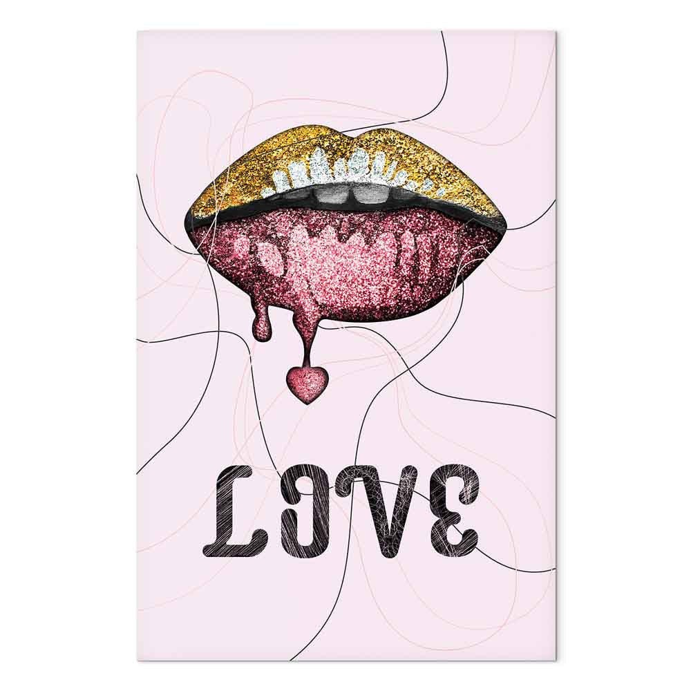 Liquid Lips Text Fashion Canvas Print