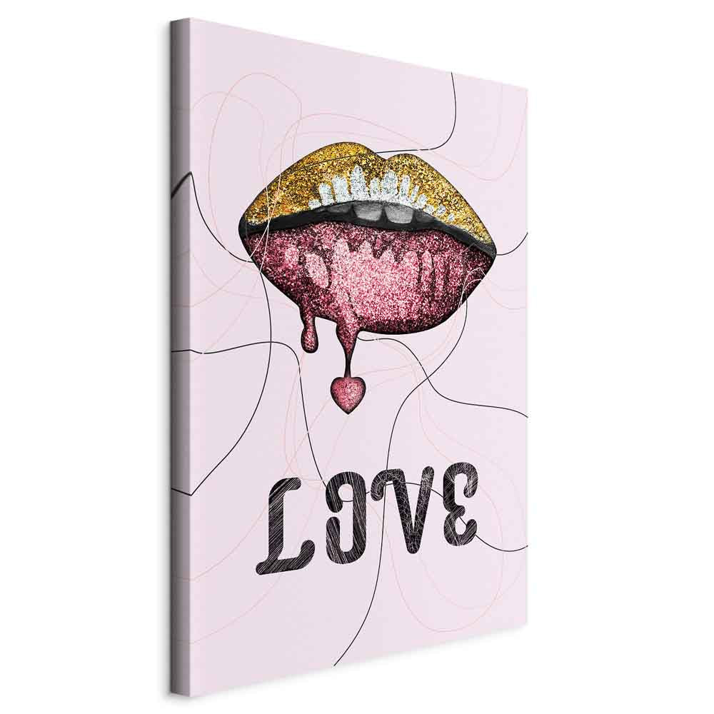 Liquid Lips Text Fashion Canvas Print