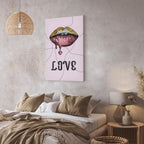 Liquid Lips Text Fashion Canvas Print