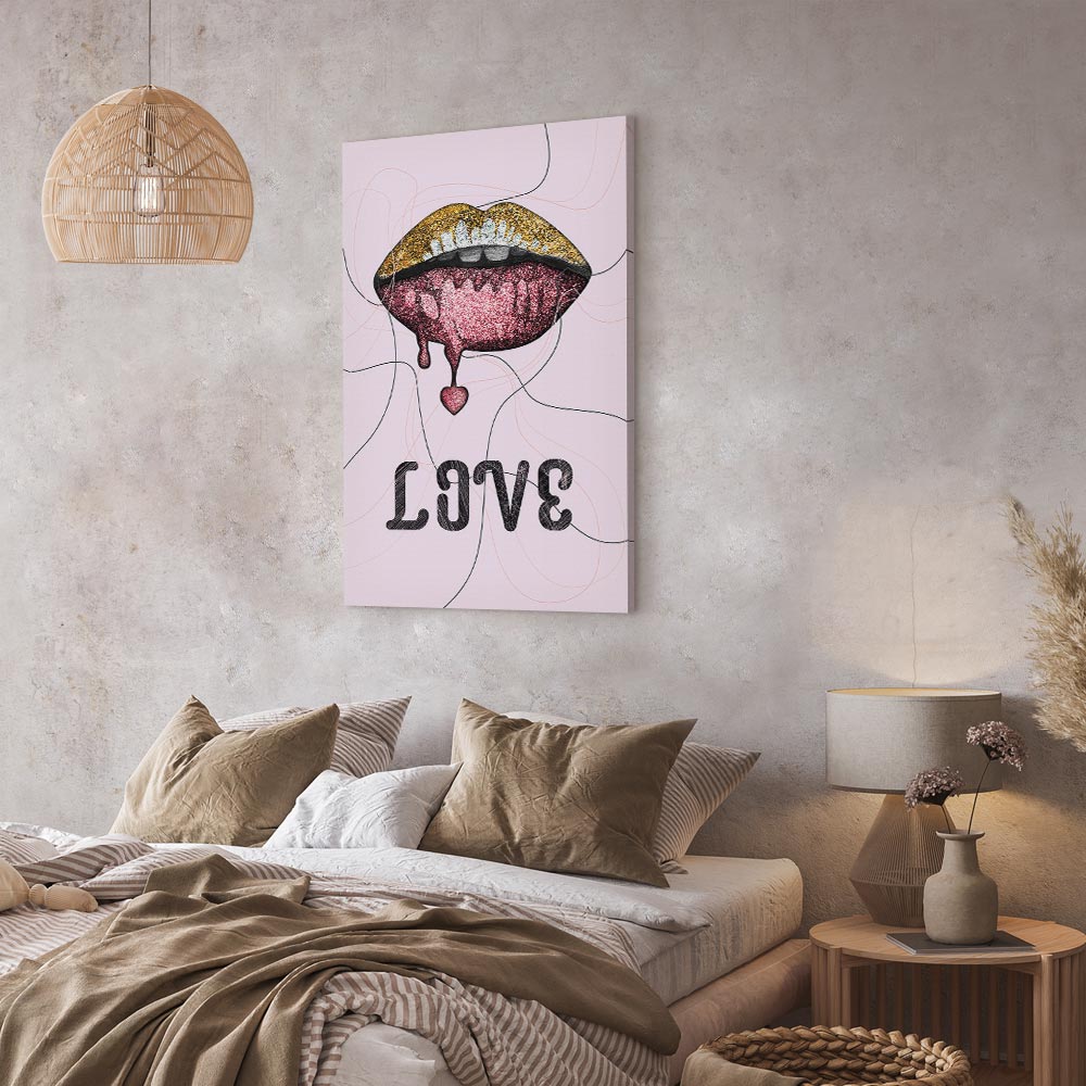 Liquid Lips Text Fashion Canvas Print