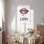 Liquid Lips Text Fashion Canvas Print