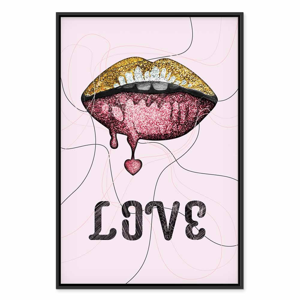 Liquid Lips Text Fashion Canvas Print