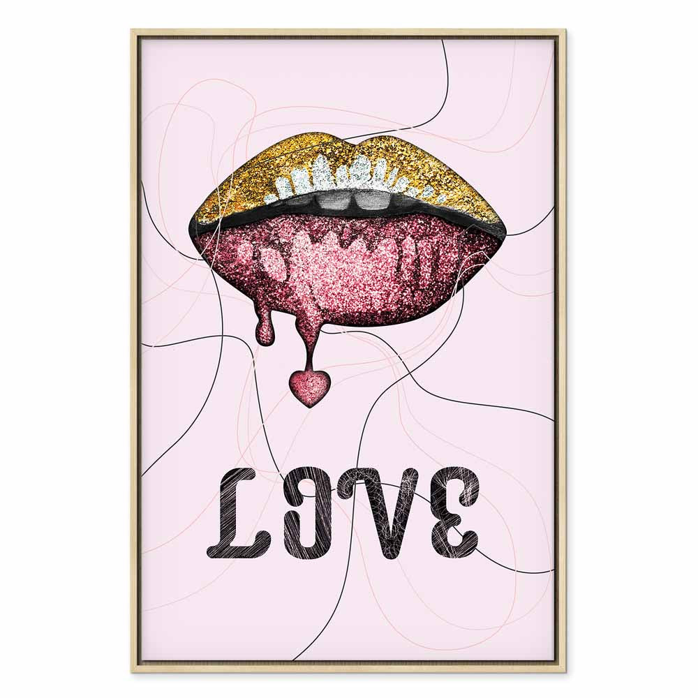 Liquid Lips Text Fashion Canvas Print
