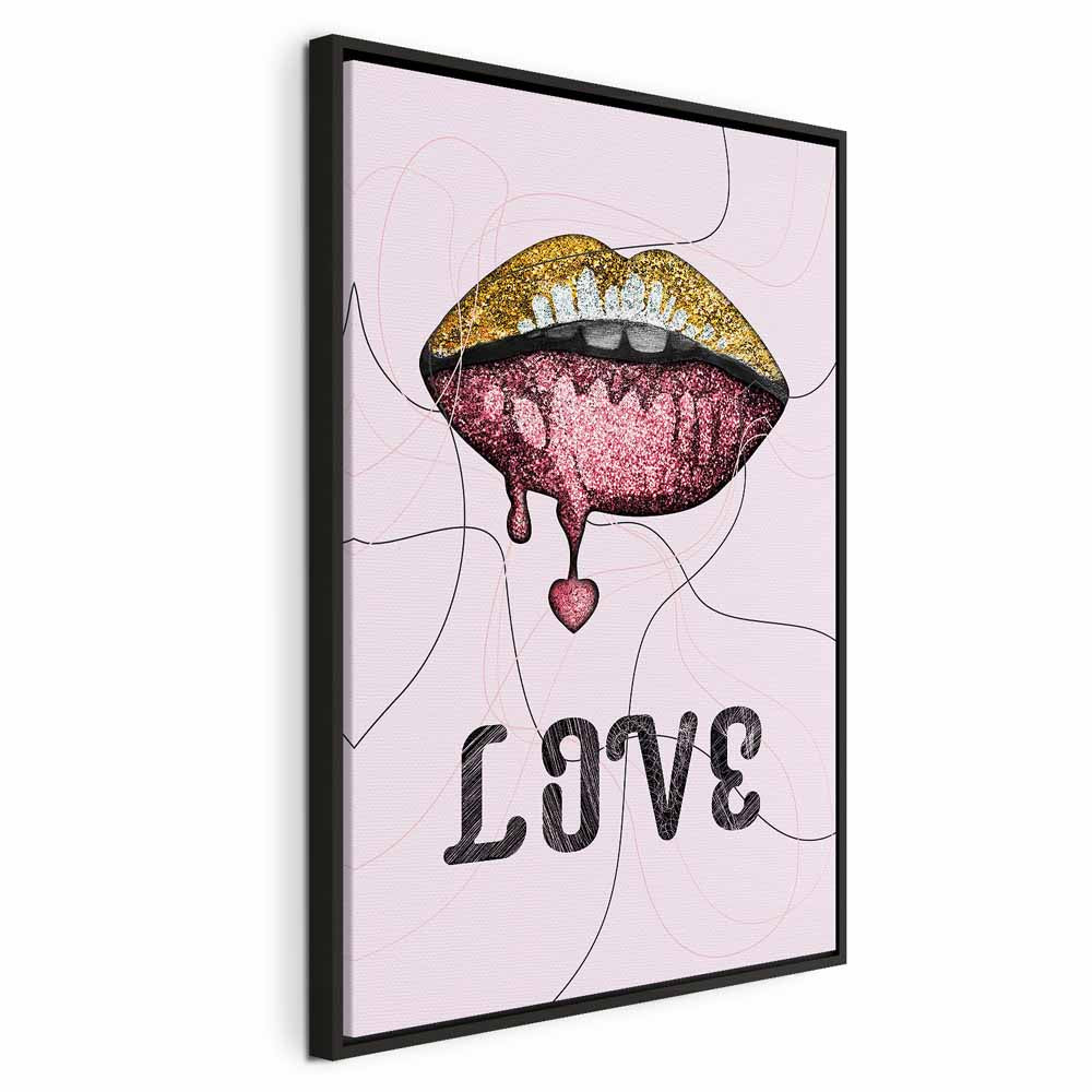 Liquid Lips Text Fashion Canvas Print