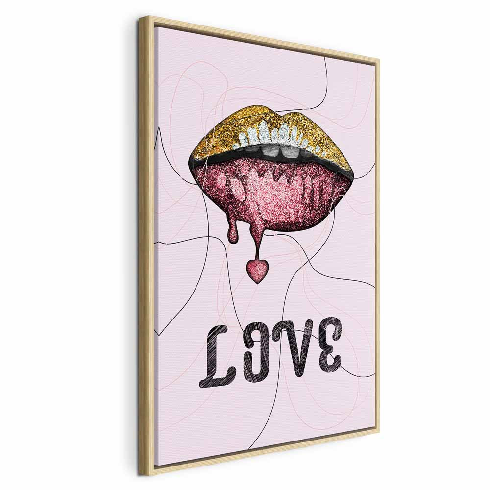 Liquid Lips Text Fashion Canvas Print