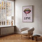 Liquid Lips Text Fashion Canvas Print