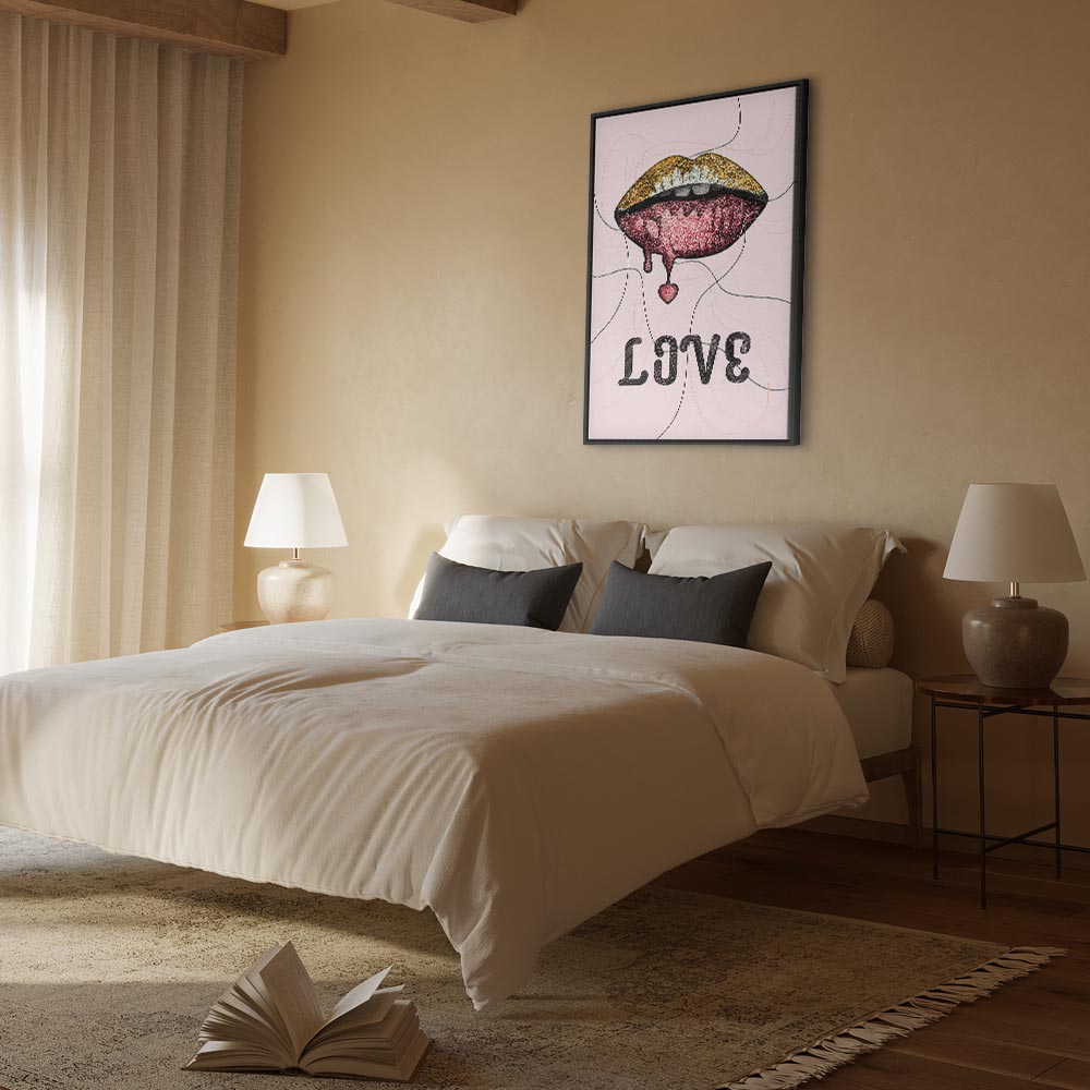 Liquid Lips Text Fashion Canvas Print