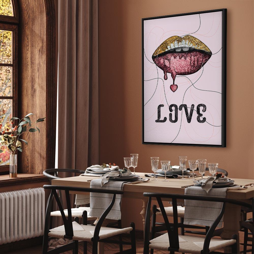 Liquid Lips Text Fashion Canvas Print