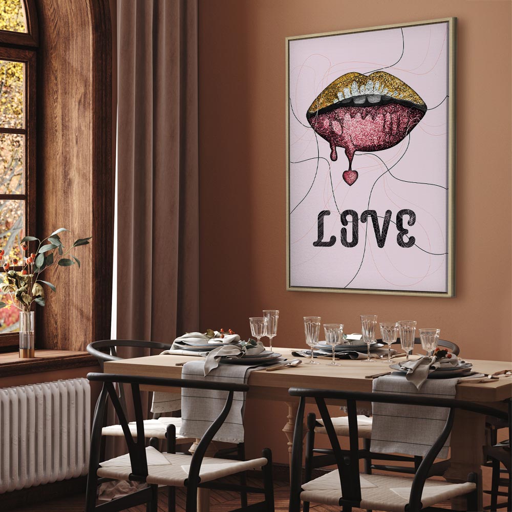 Liquid Lips Text Fashion Canvas Print