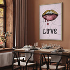 Liquid Lips Text Fashion Canvas Print