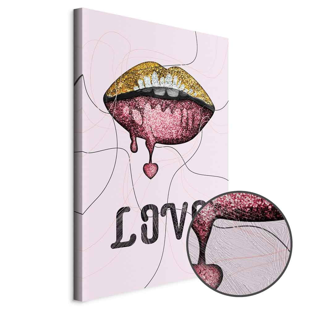 Liquid Lips Text Fashion Canvas Print