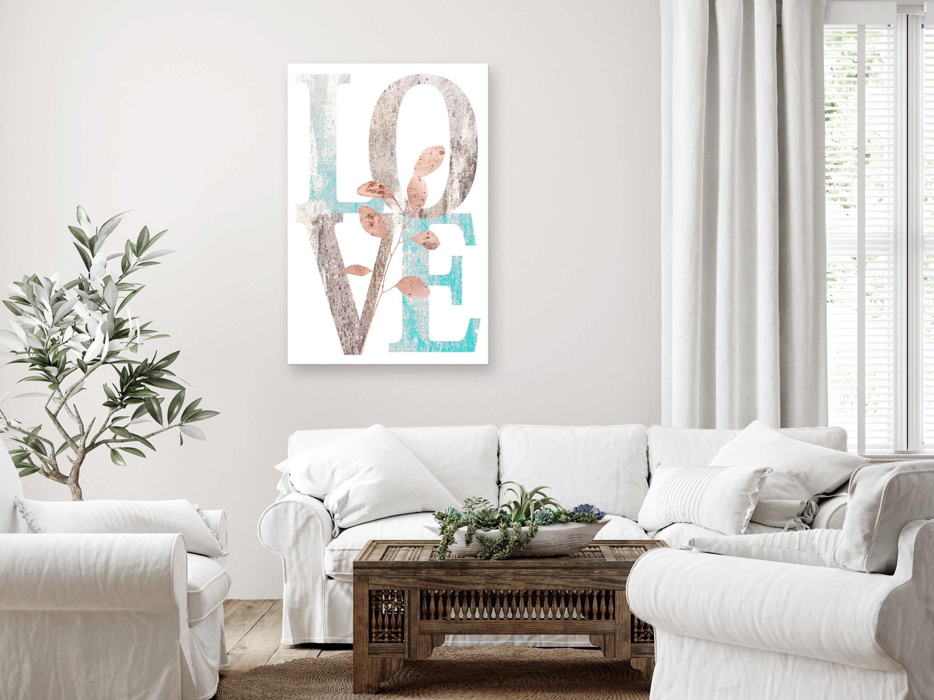 Canvas Print Flourishing Letters (1 Part) Vertical