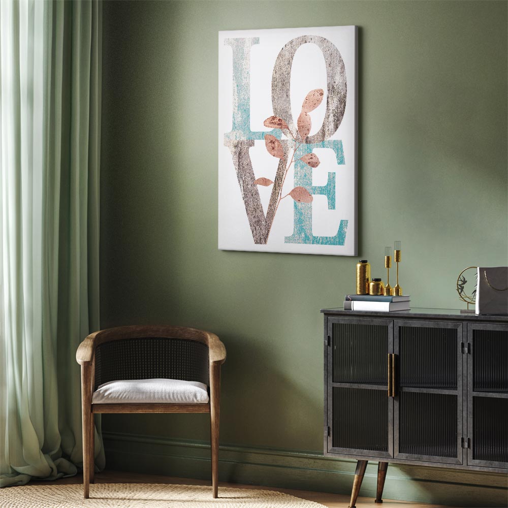 Flourishing Floral Lettering Vintage Canvas Print