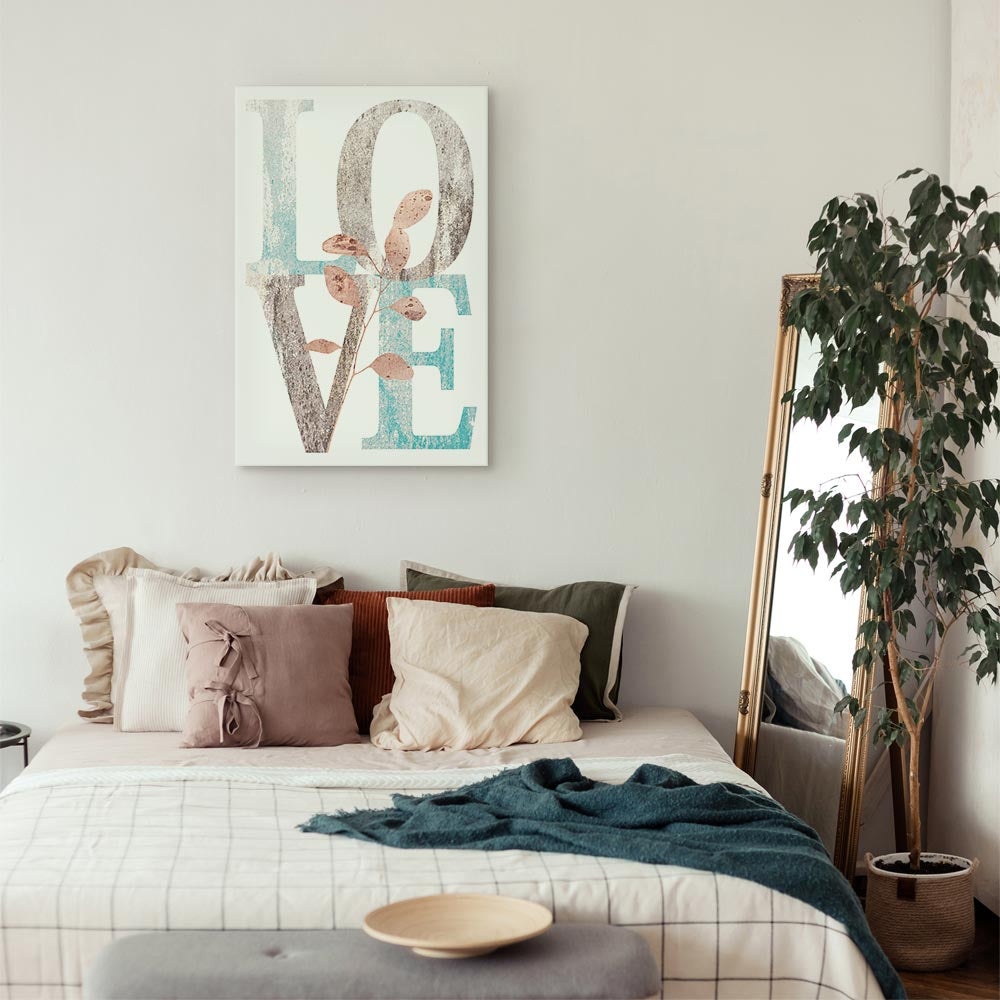 Flourishing Floral Lettering Vintage Canvas Print