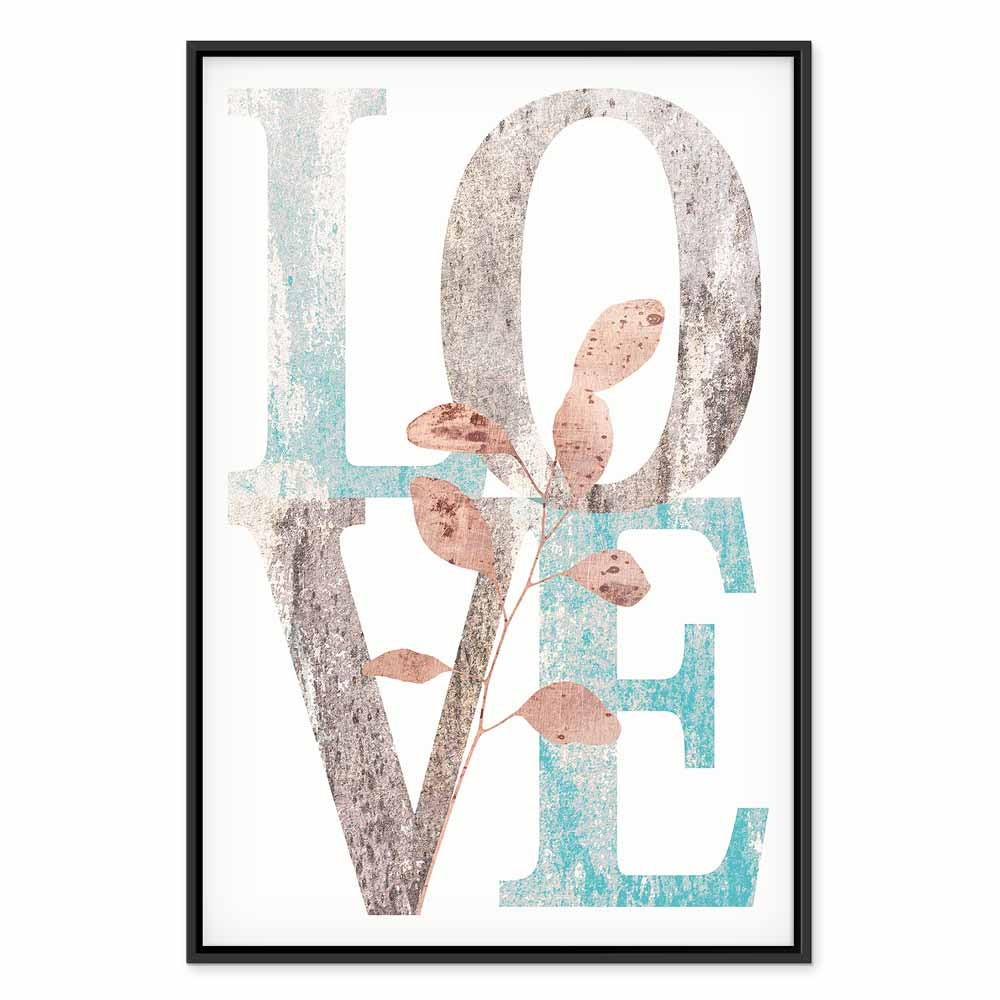 Flourishing Floral Lettering Vintage Canvas Print