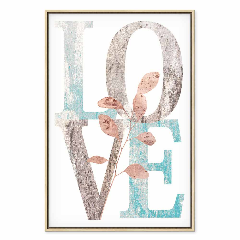 Flourishing Floral Lettering Vintage Canvas Print