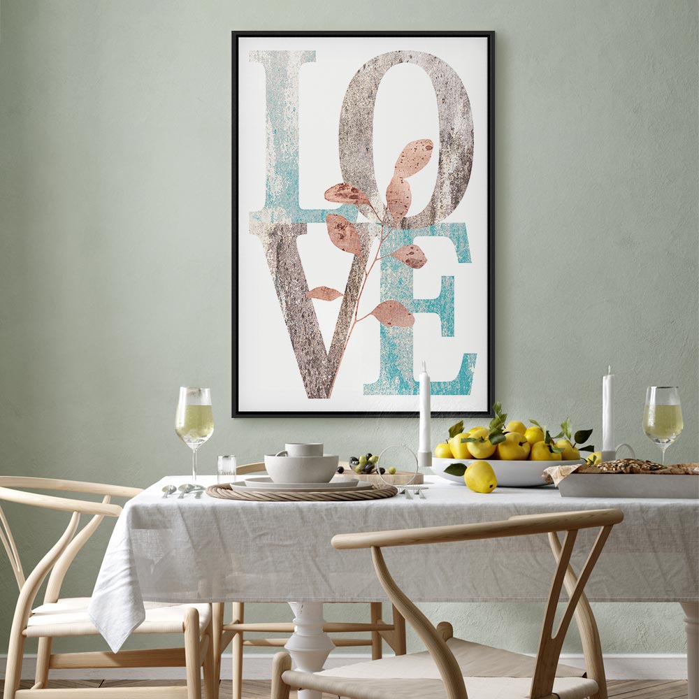 Flourishing Floral Lettering Vintage Canvas Print