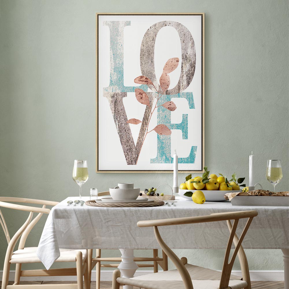 Flourishing Floral Lettering Vintage Canvas Print