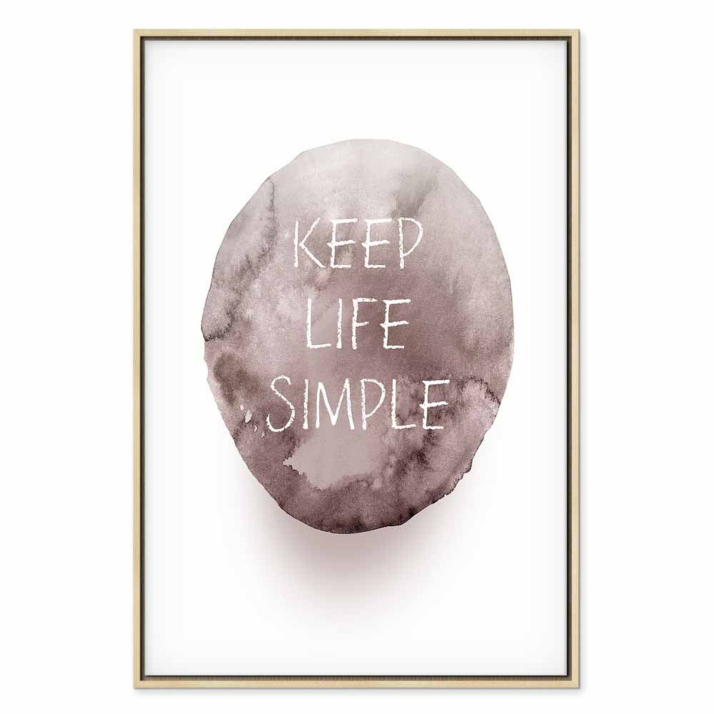 Keep Life Simple Quote Minimalist Canvas Print