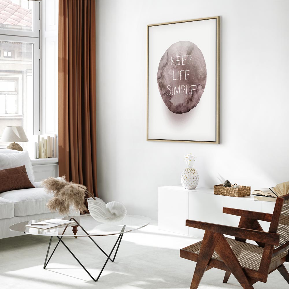 Keep Life Simple Quote Minimalist Canvas Print