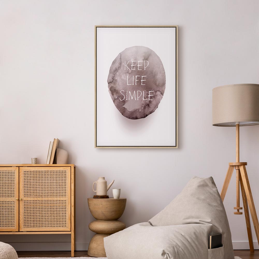 Keep Life Simple Quote Minimalist Canvas Print