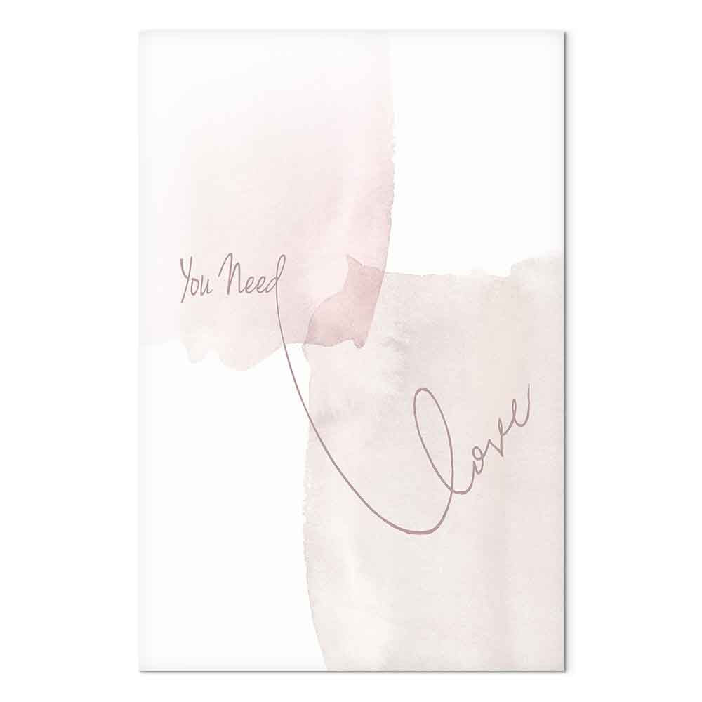 Watercolor Love Quote Vertical Canvas Print