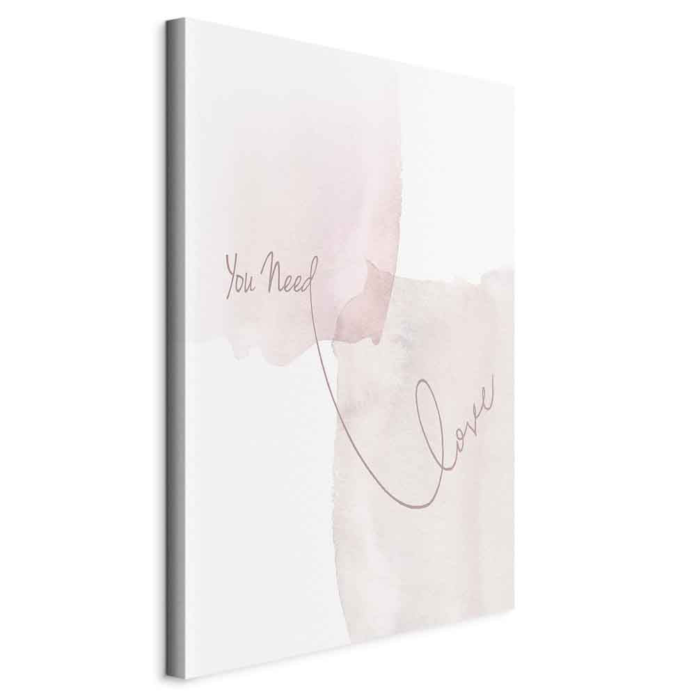 Watercolor Love Quote Vertical Canvas Print