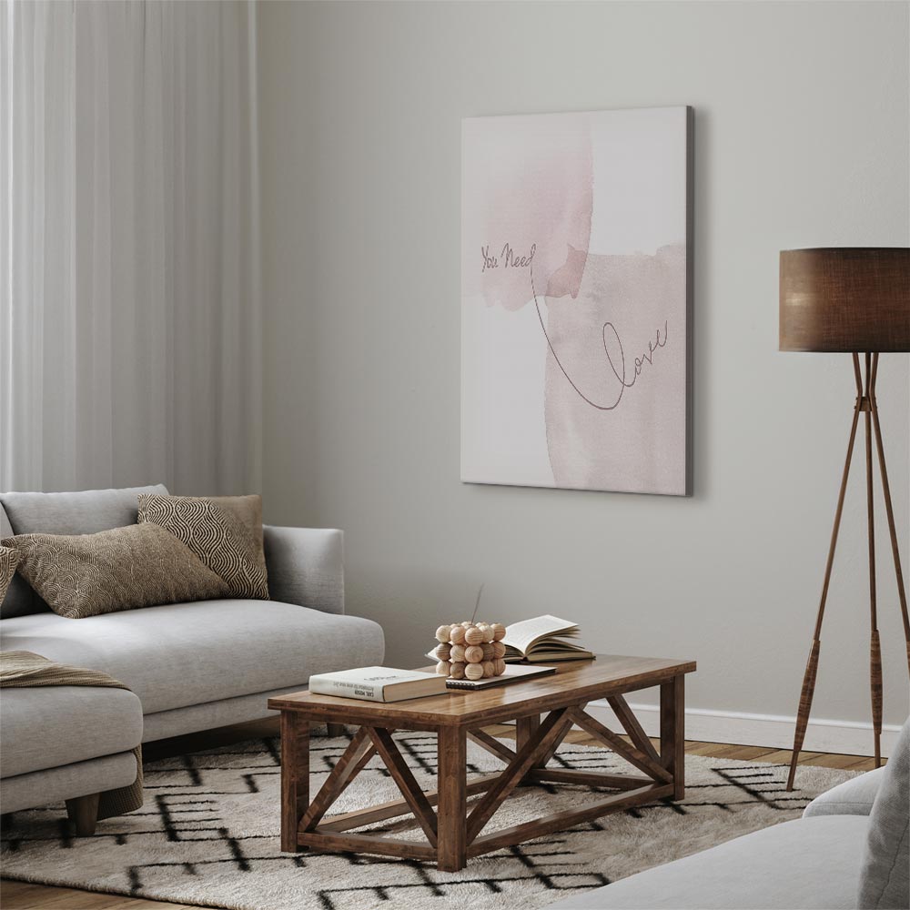 Watercolor Love Quote Vertical Canvas Print