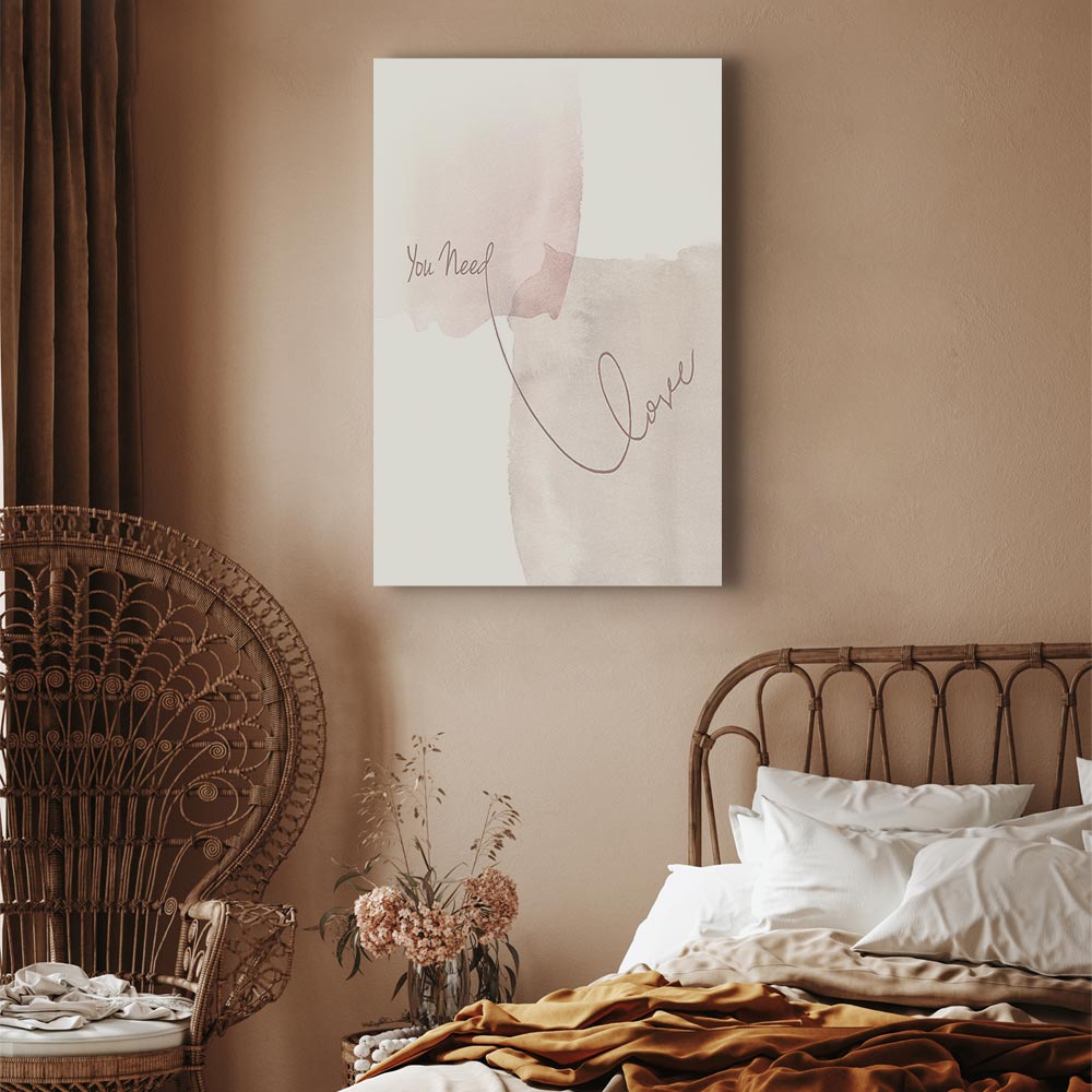 Watercolor Love Quote Vertical Canvas Print