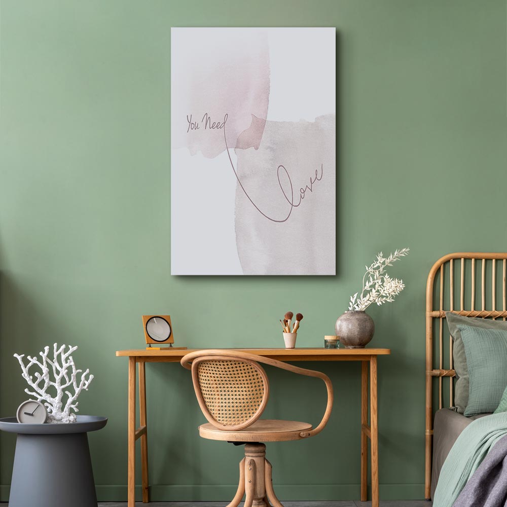 Watercolor Love Quote Vertical Canvas Print