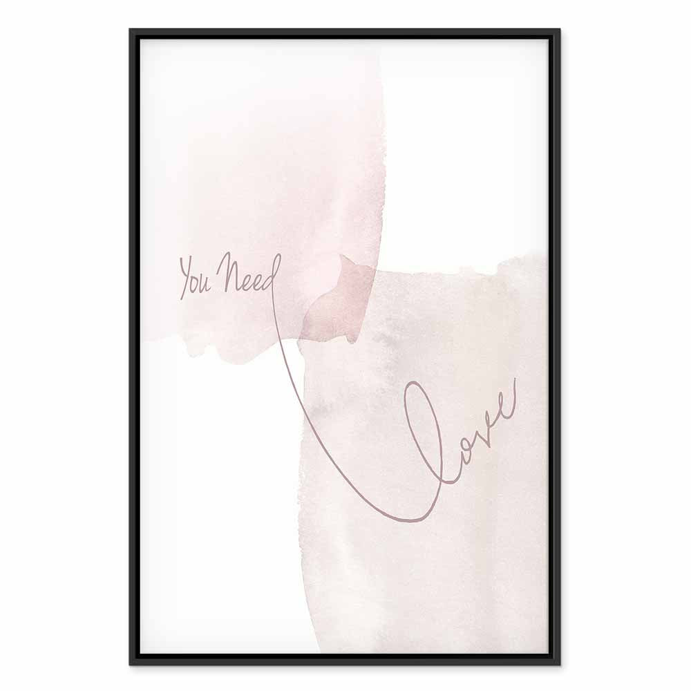 Watercolor Love Quote Vertical Canvas Print