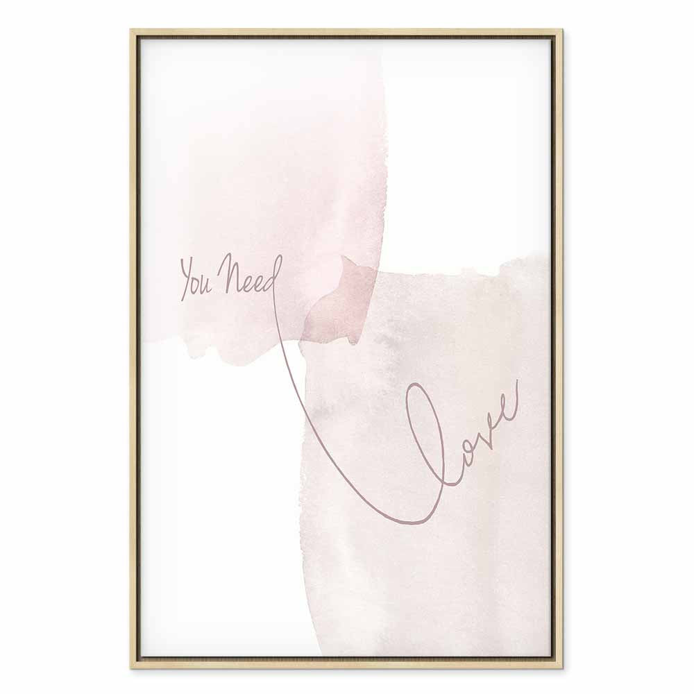 Watercolor Love Quote Vertical Canvas Print