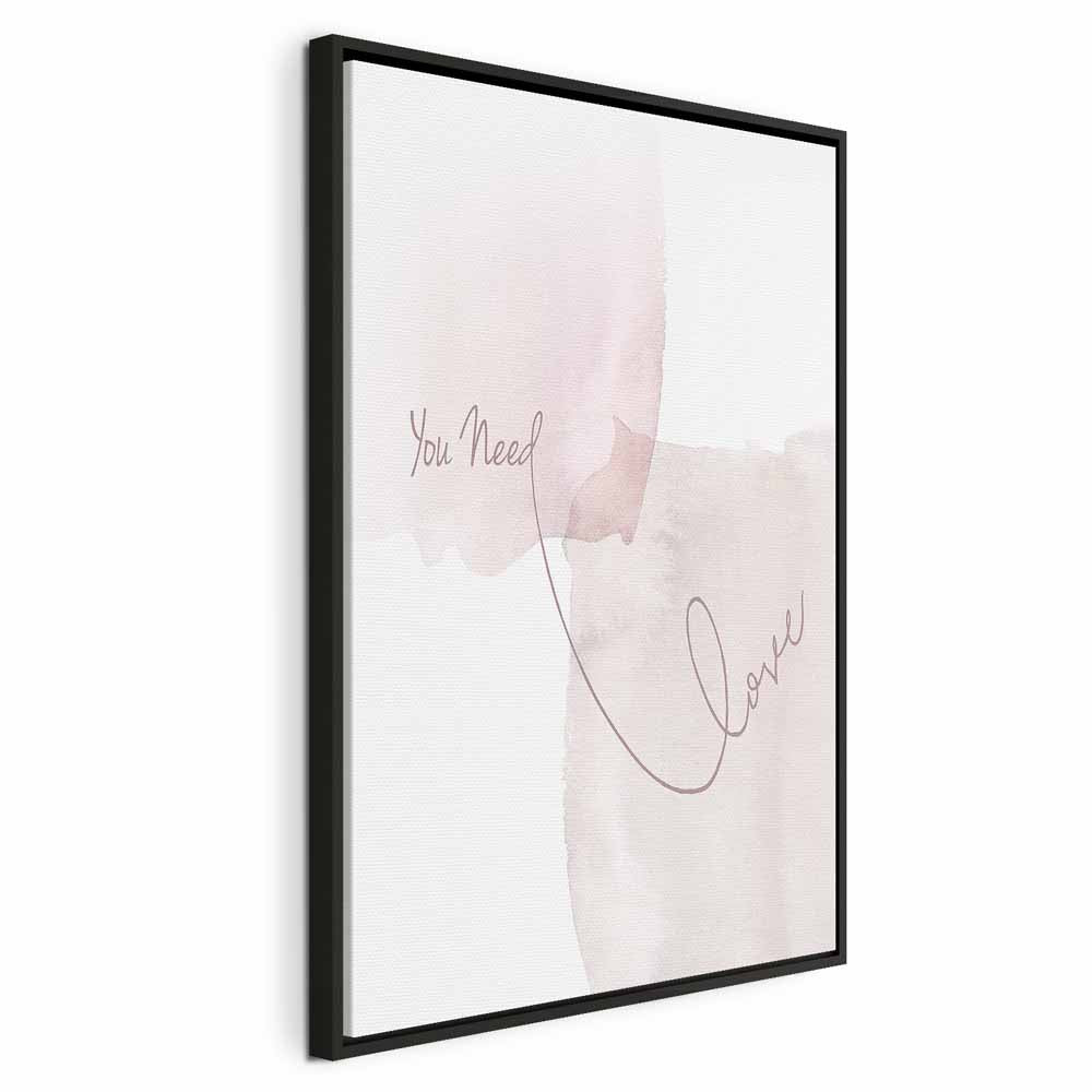 Watercolor Love Quote Vertical Canvas Print