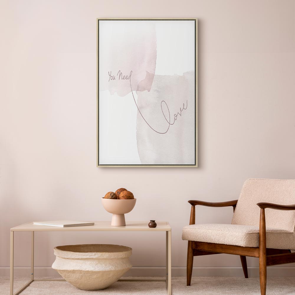 Watercolor Love Quote Vertical Canvas Print