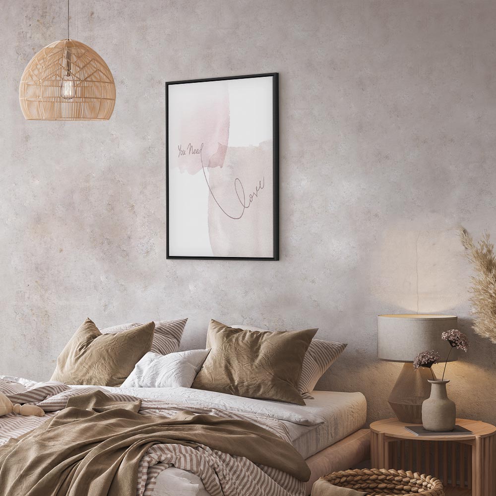 Watercolor Love Quote Vertical Canvas Print