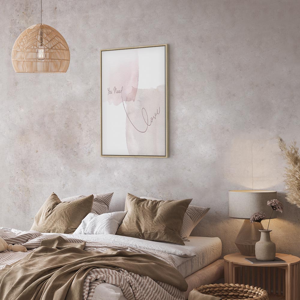 Watercolor Love Quote Vertical Canvas Print