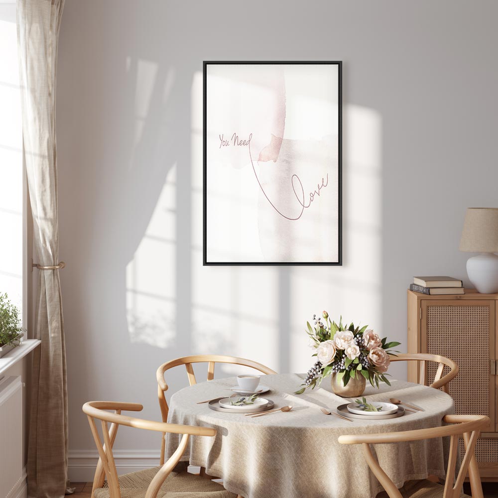 Watercolor Love Quote Vertical Canvas Print