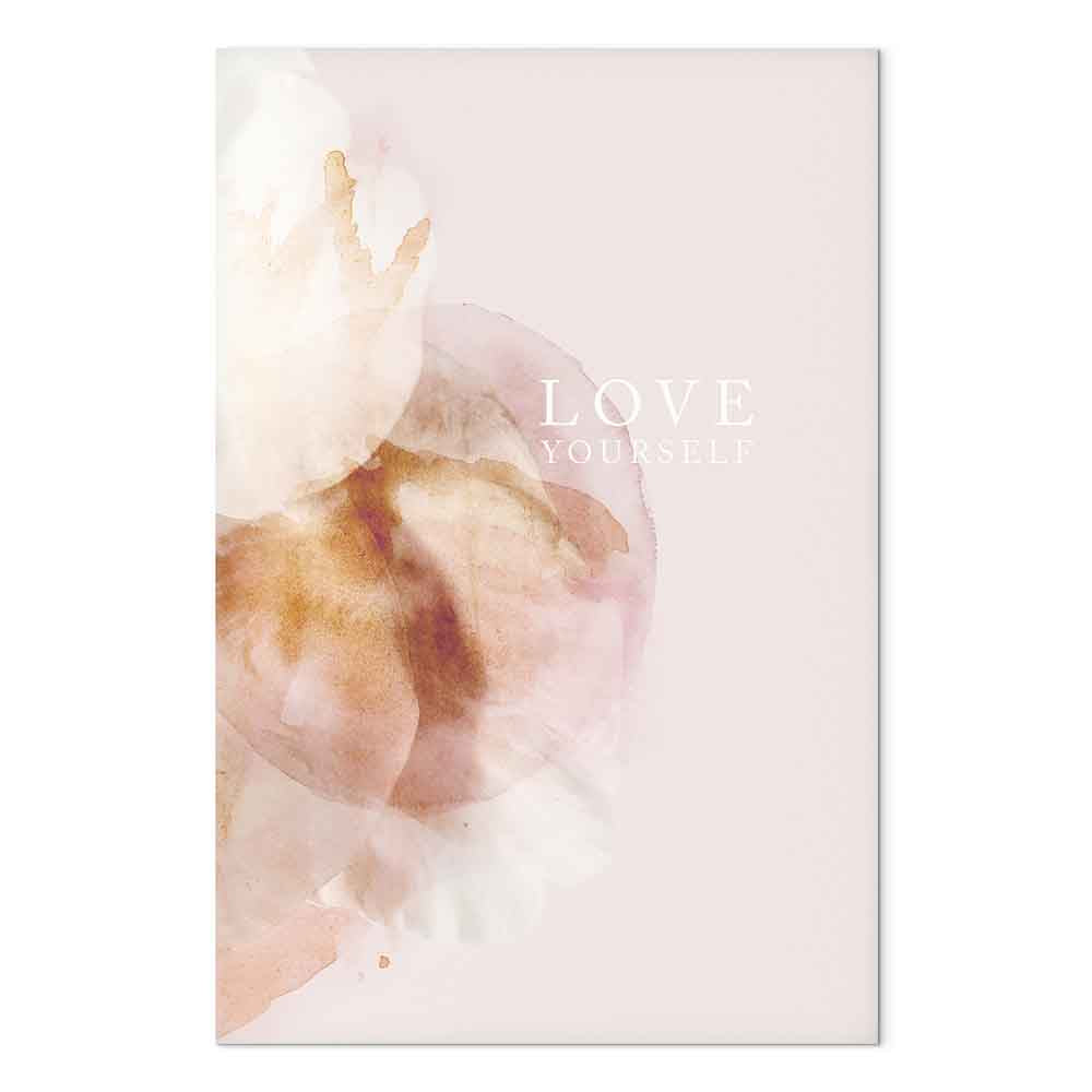 Floral Love Yourself Text Canvas Print