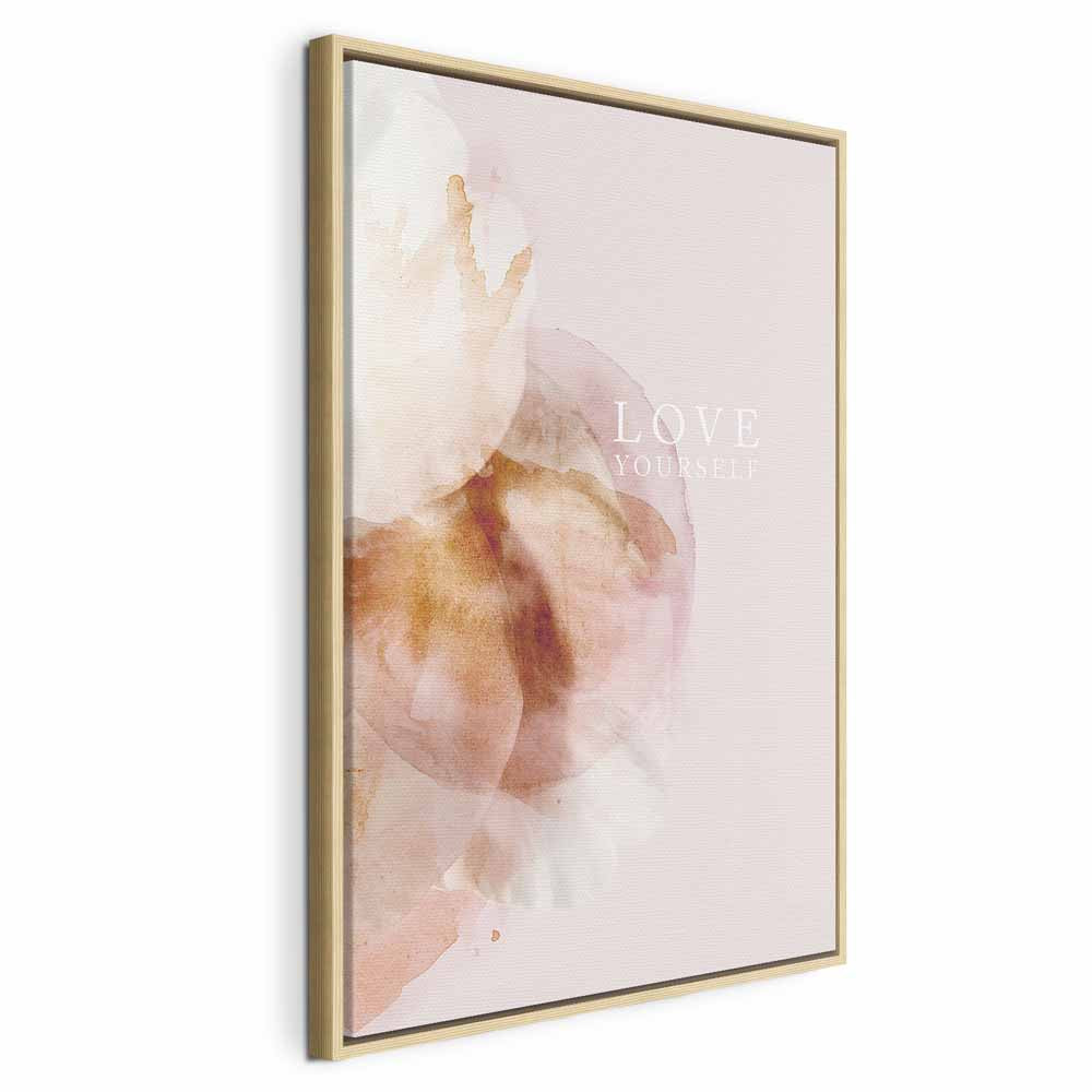 Floral Love Yourself Text Canvas Print