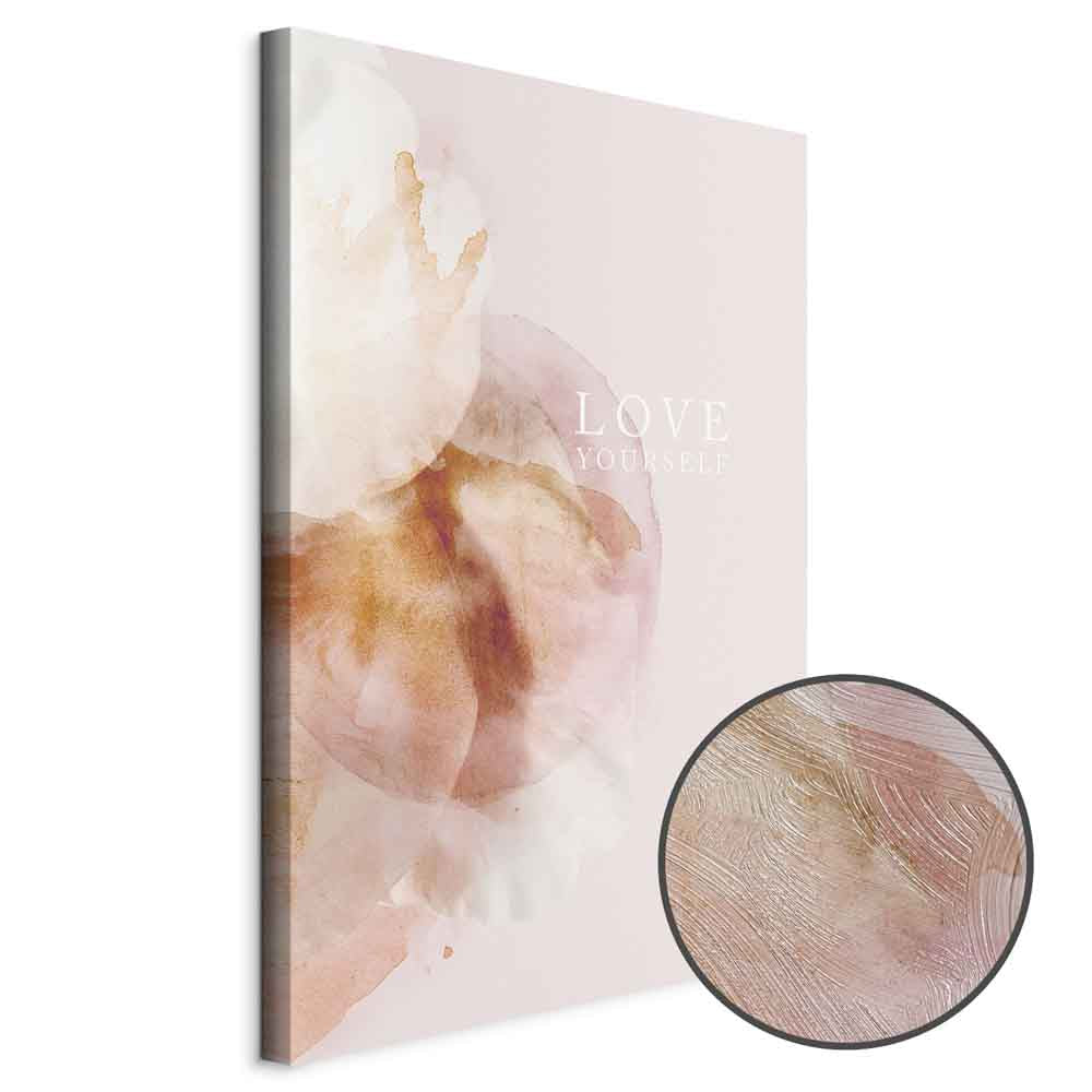 Floral Love Yourself Text Canvas Print