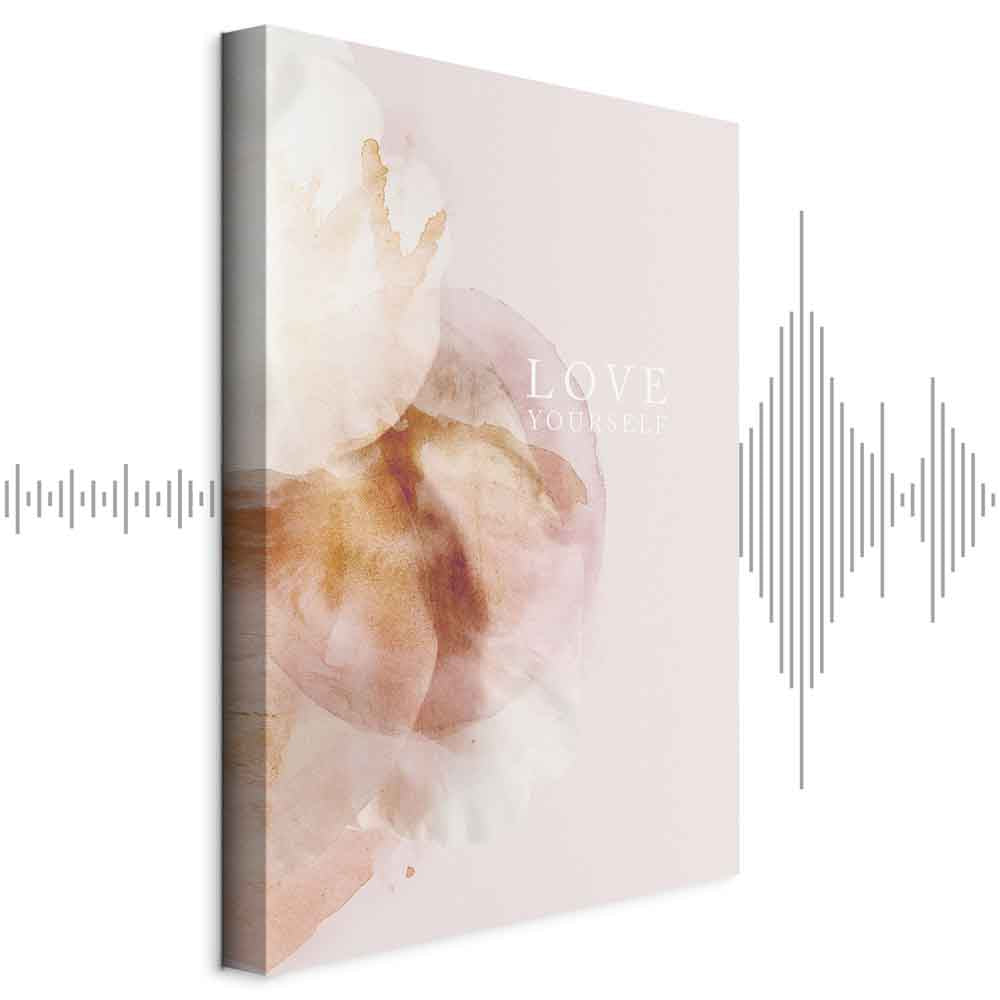 Floral Love Yourself Text Canvas Print