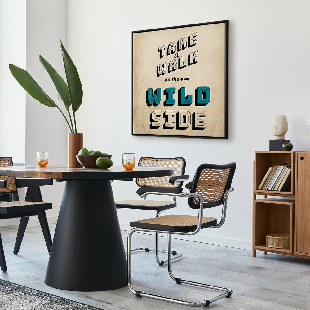 Wild Side Quote Text Canvas Print