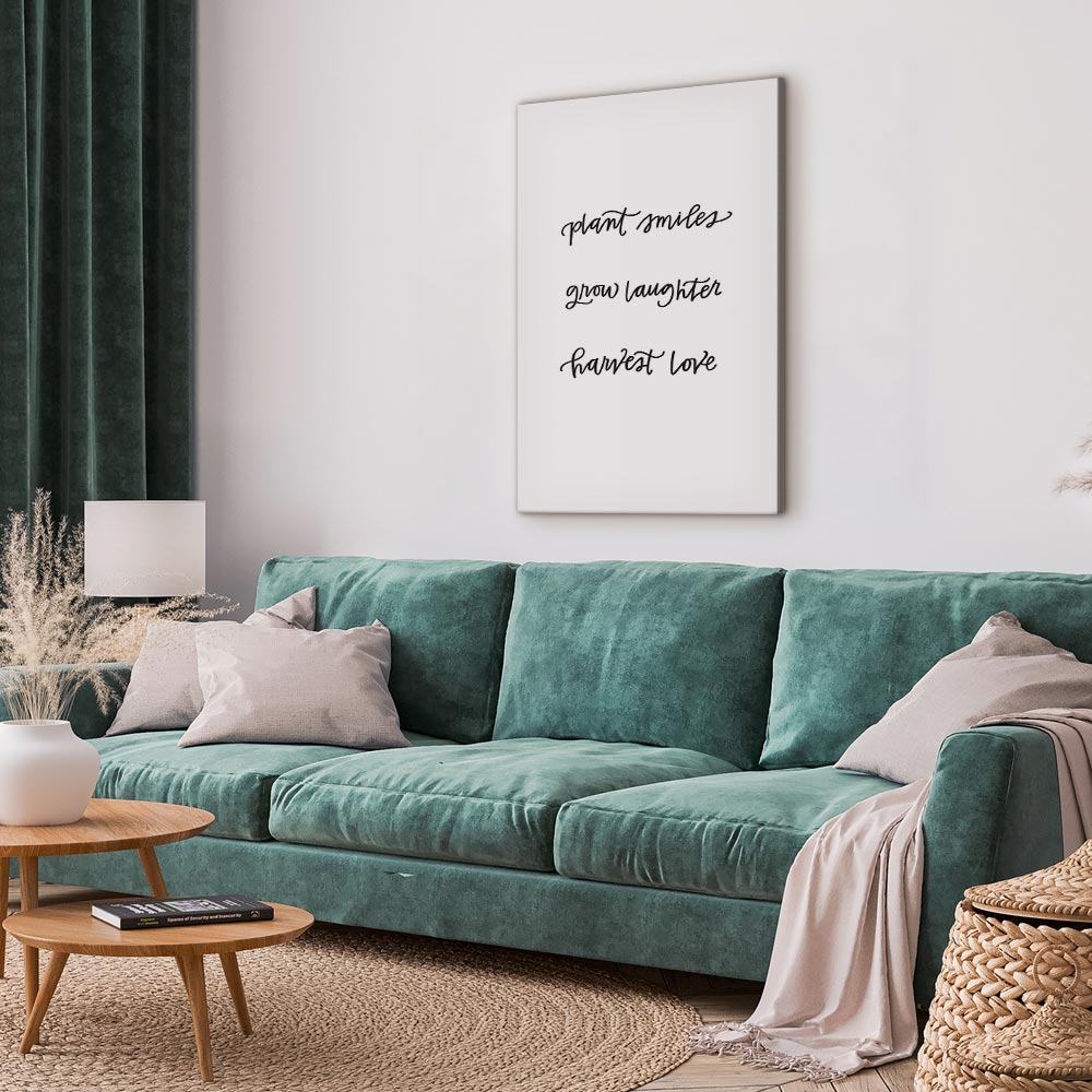 Joy and Love Quote Text Canvas Print