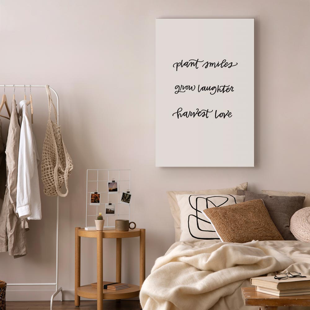 Joy and Love Quote Text Canvas Print